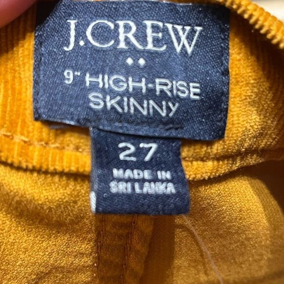 J.Crew Women’s 9” High-Rise Skinny Mustard Yellow Corduroy Pants, Size 27, NWT - Picture 4 of 8